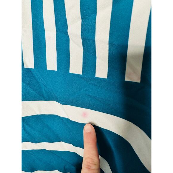 TOME x RTR Blue White Handkerchief Hem Striped Tank Top Size Medium - Picture 5 of 9